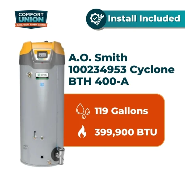 A.O. Smith 100234953 Cyclone BTH-400A Vent Commercial Propane Water Heater