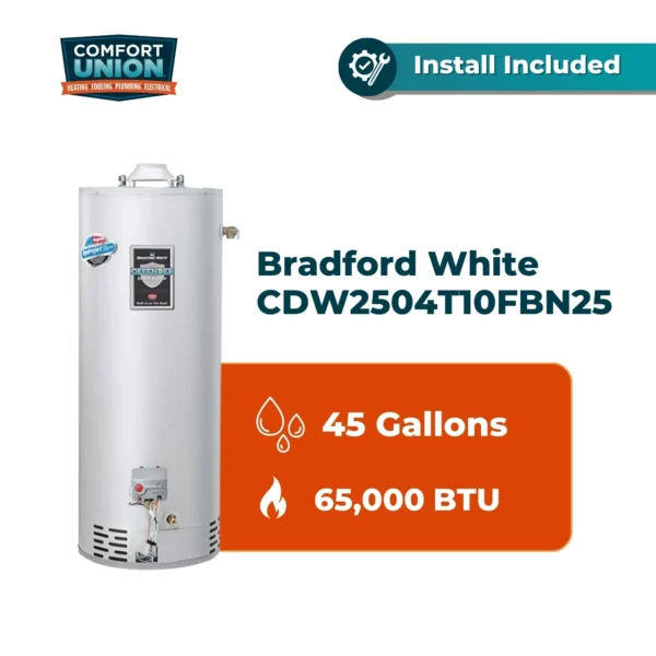 Bradford White CDW2504T10FBN25 Combi2 65 MBH Residential Natural Gas Water Heater