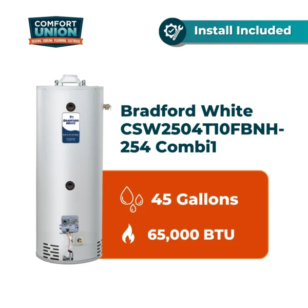 Bradford White CSW2504T10FBNH-254 Combi1 65k btu/hr Natural Gas Tall Residential Water Heater