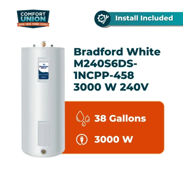 Bradford White M240S6DS-1NCPP-458 3000 W 240V Upright Standard Residential Electric Water Heater