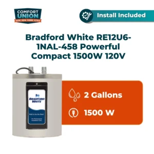 Bradford White RE12U6-1NAL-458 Powerful Compact 1500 W 120V Residential Electric Water Heater