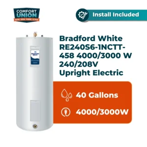 Bradford White RE240S6-1NCTT-458 40 gal 4000/3000 W 240/208V Upright Standard Residential Electric Water Heater