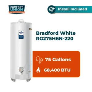 Bradford White RG275H6N-220 Defender Safety System 68.4k btu/hr Natural Gas High Input Residential Water Heater