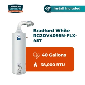 Bradford White RG2DV40S6N-FLX-457 Defender Safety System 38k btu/hr Natural Gas Residential Water Heater