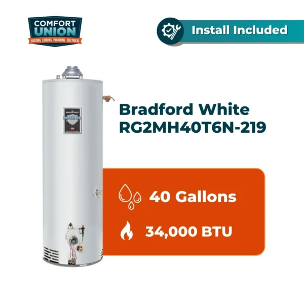 Bradford White RG2MH40T6N-219 34 MBH Tall 10000W Residential Natural Gas Water Heater