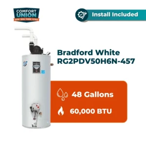 Bradford White RG2PDV50H6N-457 Defender Safety System 60k btu/hr Natural Gas Tall Residential Water Heater