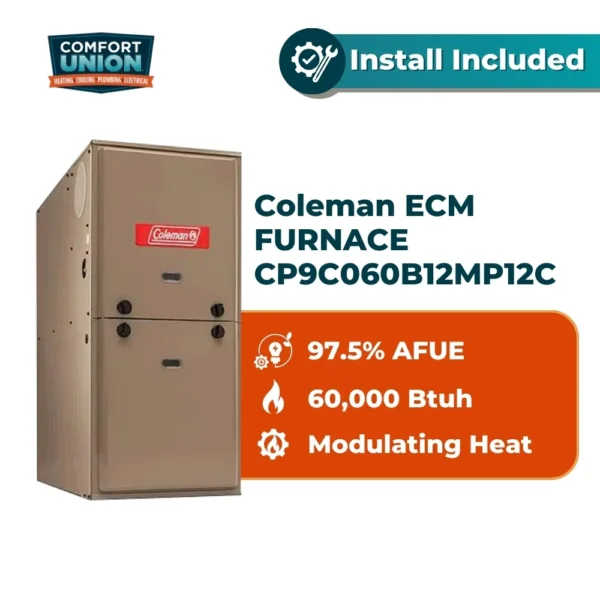 Coleman ECM FURNACE CP9C060B12MP12C 60000 btuh