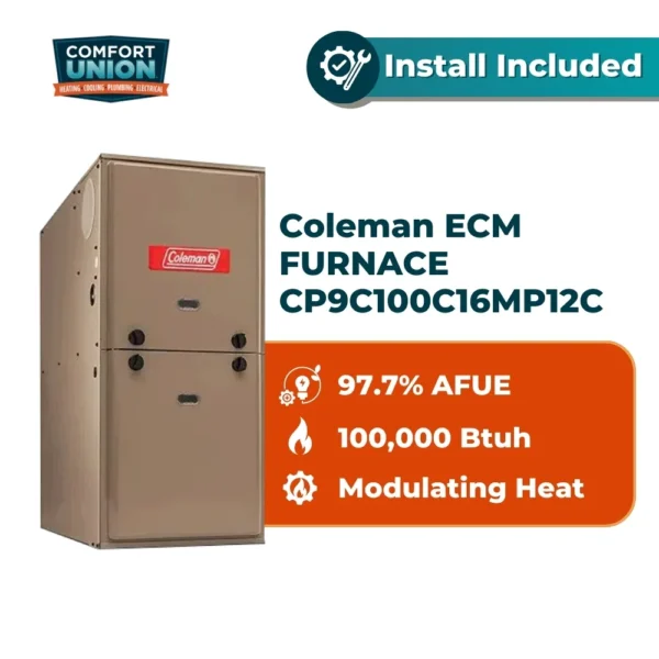 Coleman ECM FURNACE CP9C100C16MP12C 100000 btuh