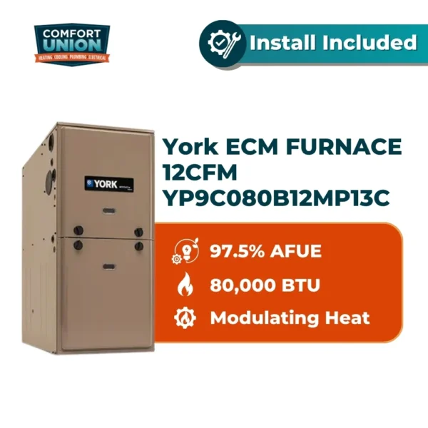 York ECM FURNACE 12CFM YP9C080B12MP13C