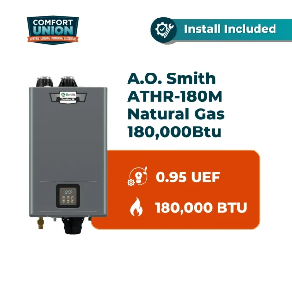 A.O. Smith ATHR-180M Natural Gas 180,000Btu Condensing Tankless Water Heater