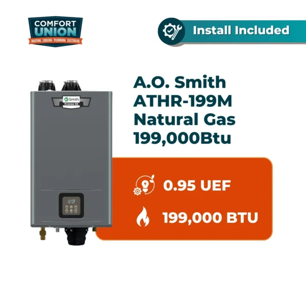 A.O. Smith ATHR-199M Natural Gas 199,000Btu Condensing Tankless Water Heater