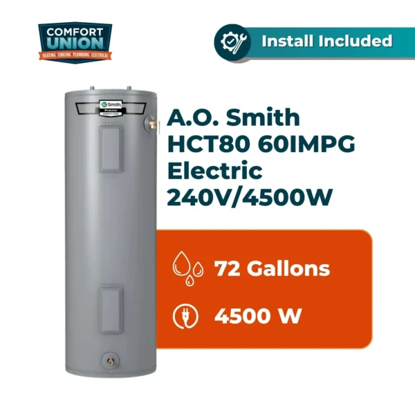 A.O. Smith HCT80 60IMPG Electric 240V/4500W Water Heater