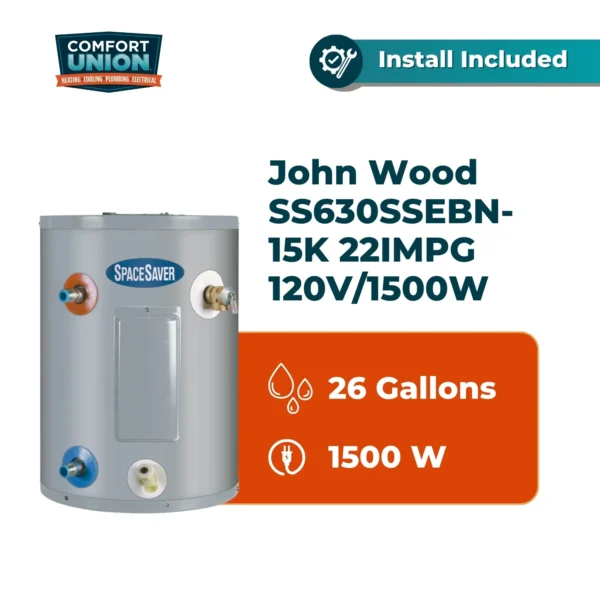 John Wood SS630SSEBN-15K 22IMPG Electric 120V/1500W Water Heater