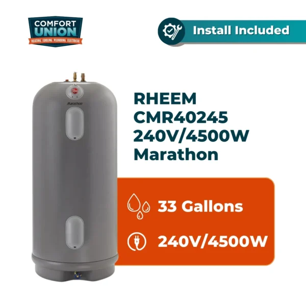 Rheem CMR40245 33 Imp.Gal 240V/4500W Marathon Non-Metallic Electric Water Heater