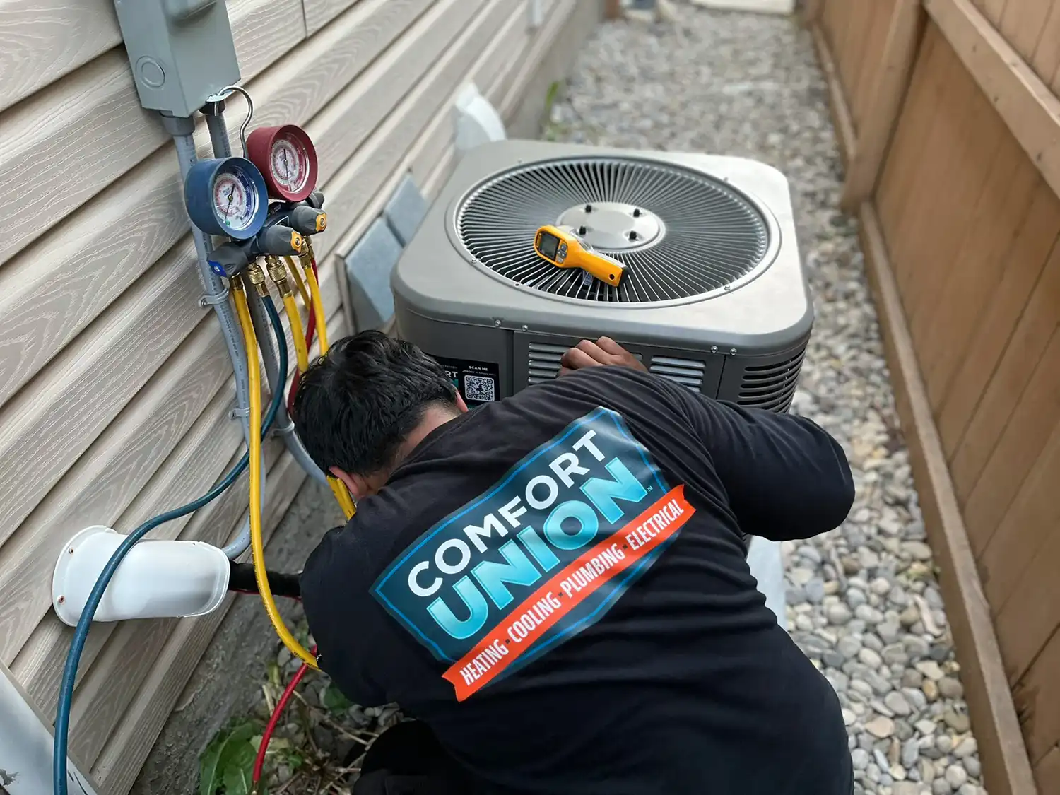 Experienced Comfort Union team handling HVAC repairs and new system installations