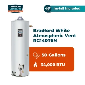 Bradford White Atmospheric Vent RG140T6N , 50Gal , 34,000 BTU