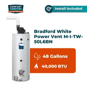 Bradford White Power Vent M-I-TW-50L6BN, 48-Gallon, 40,000 BTU | Calgary Installation