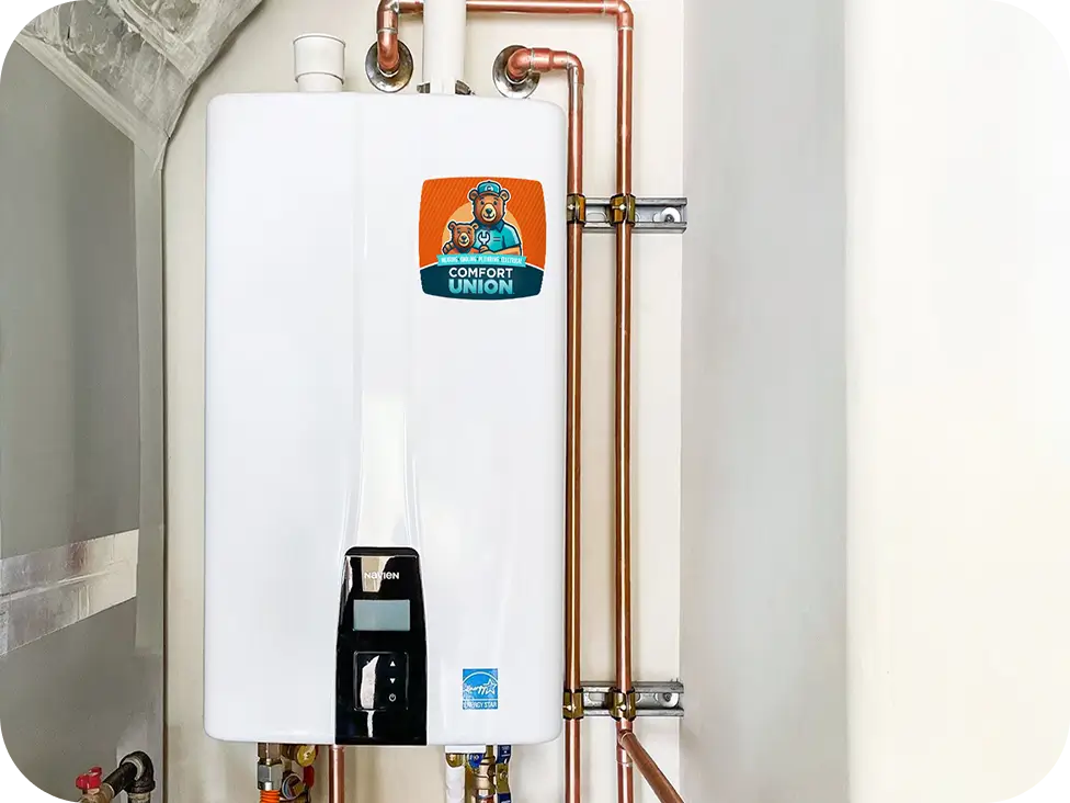 Energy-efficient Navien boiler setup in Calgary completed by Comfort Union