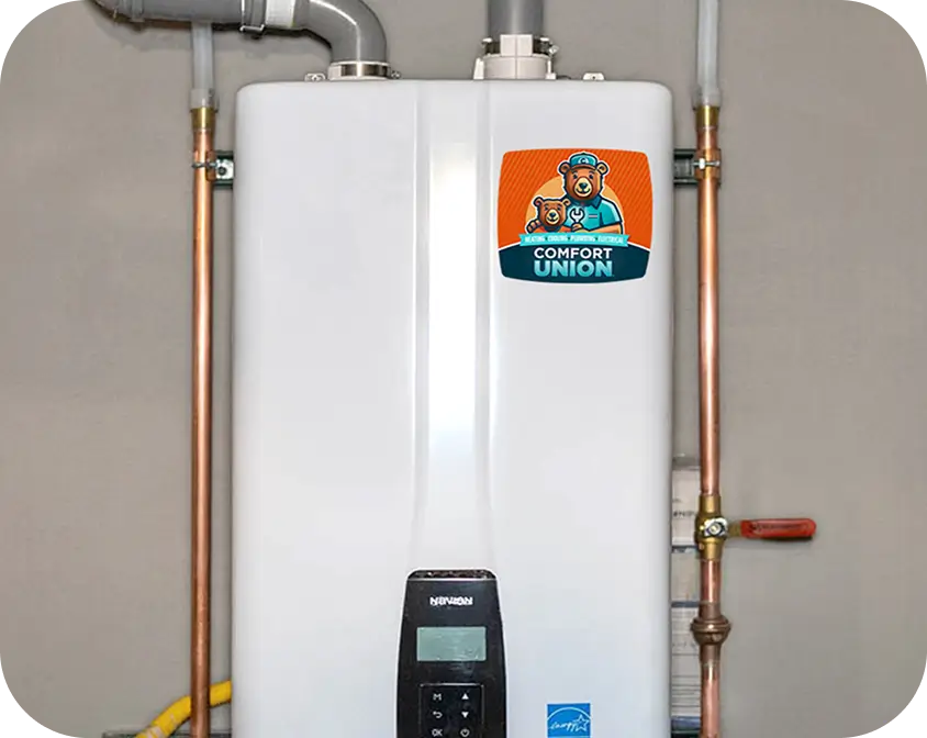 Calgary residential Navien boiler installed by Comfort Union technicians