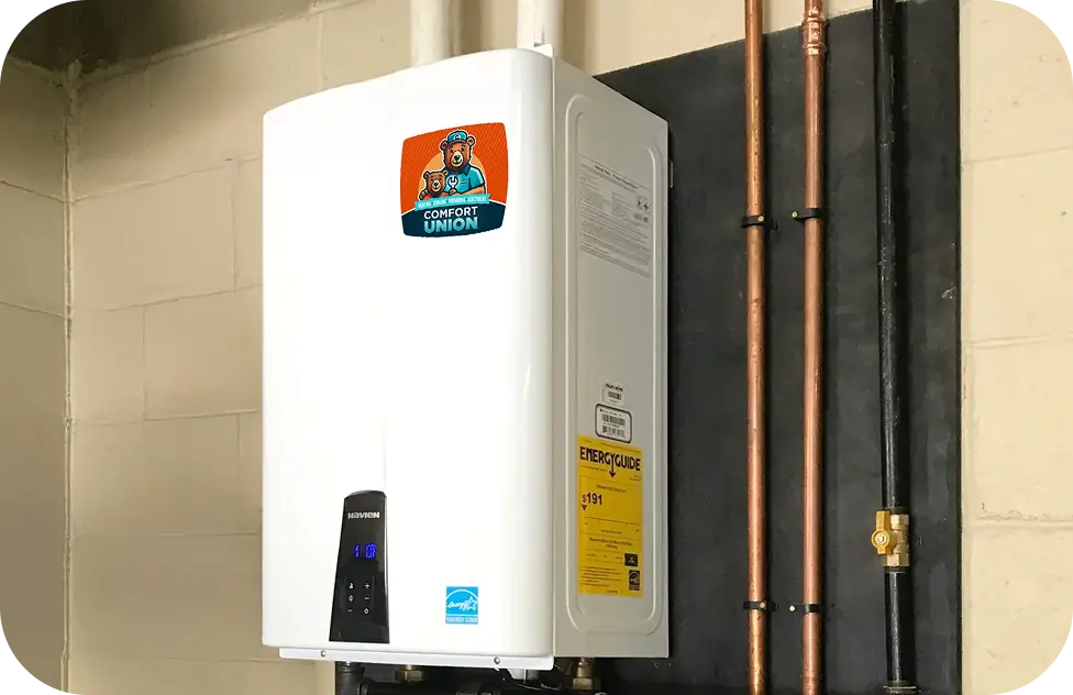 Navien boiler expertly installed for a Calgary home by Comfort Union