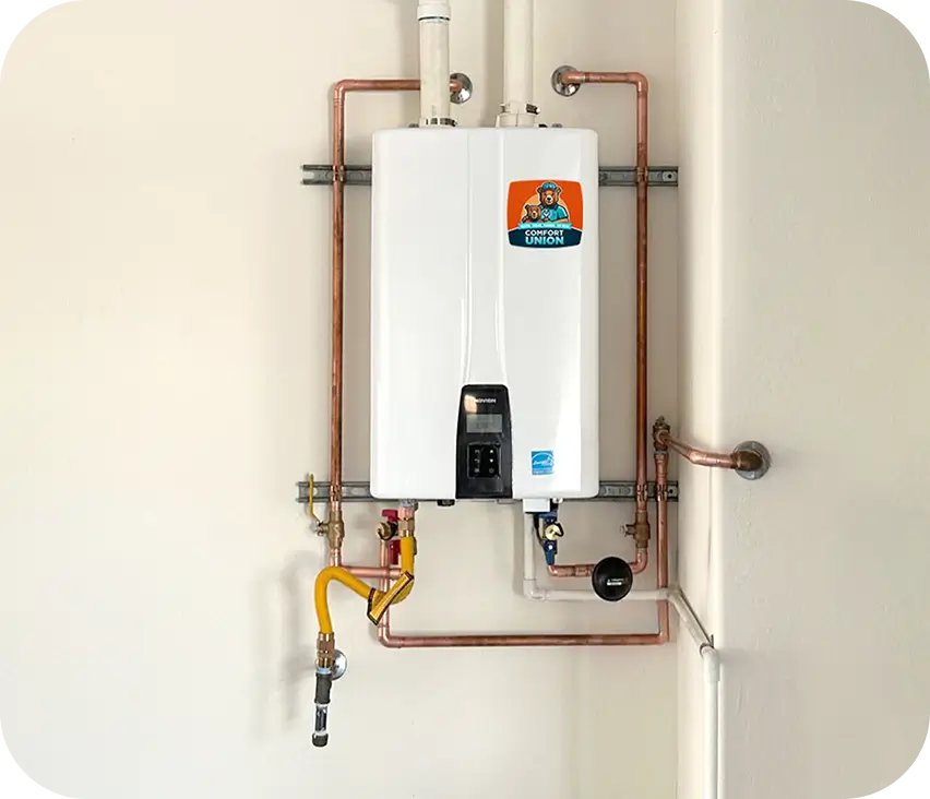 Reliable Navien boiler heating installation in Calgary by Comfort Union
