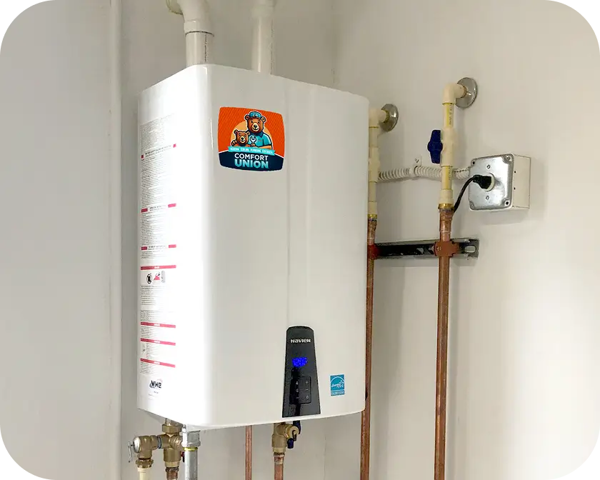 Comfort Union installation of a Navien boiler for improved Calgary home heating