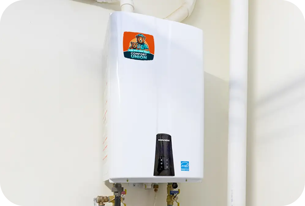 Navien high-efficiency heating system installed in Calgary by Comfort Union