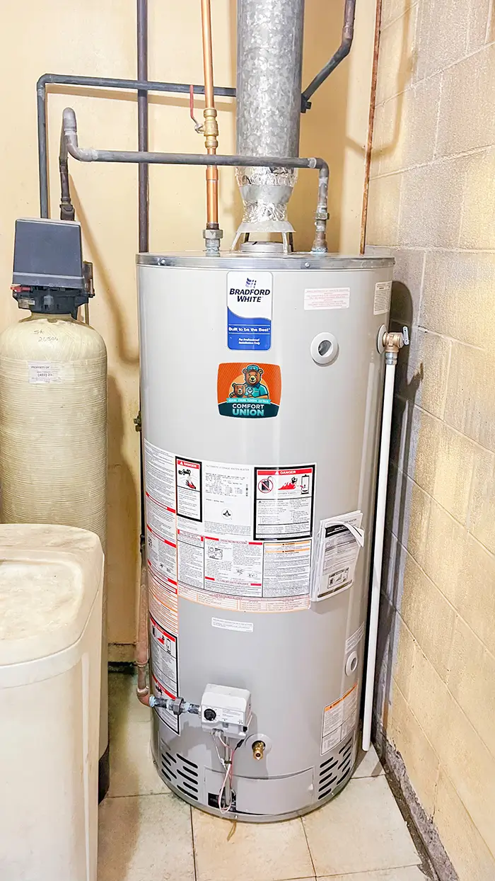 Reliable Bradford White hot water heater installation service in Calgary by Comfort Union