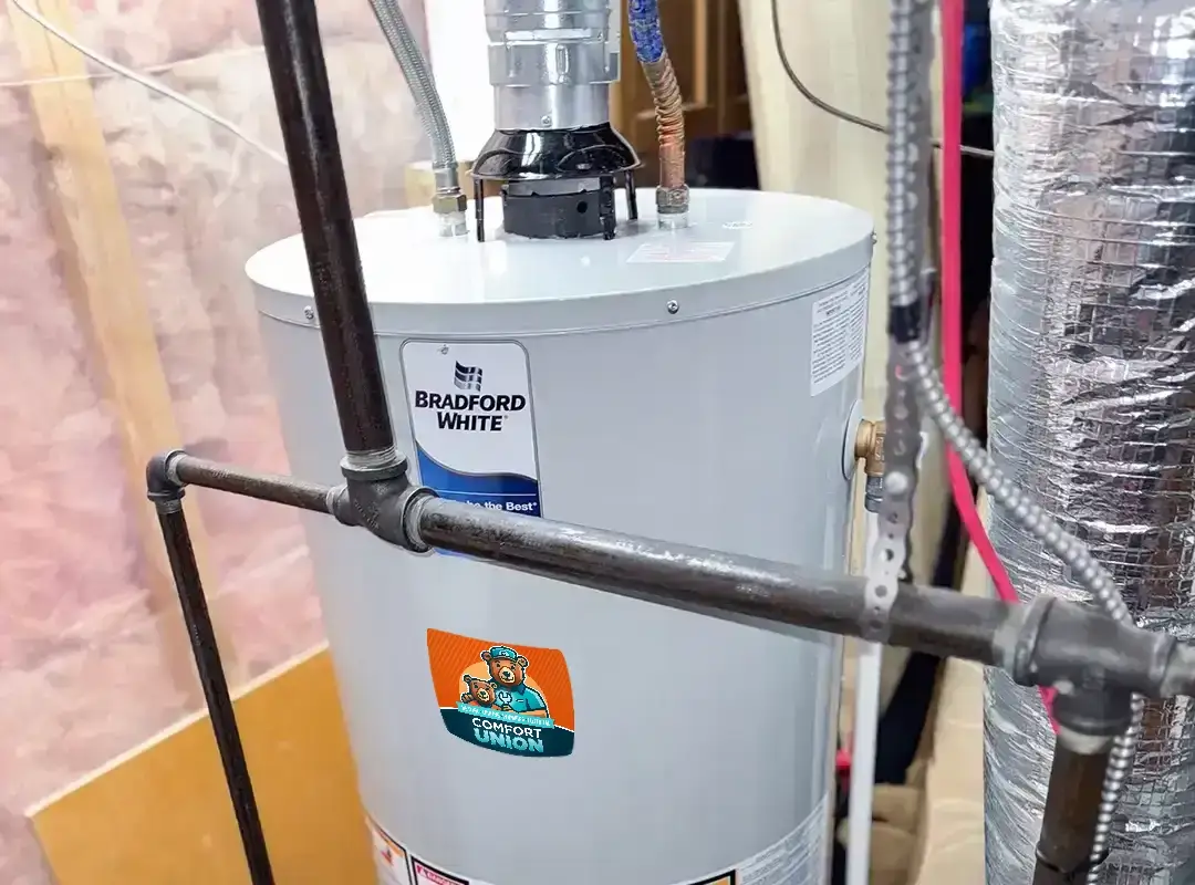 After complete installation of Bradford White Power Direct Hot Water Tank by Comfort Union